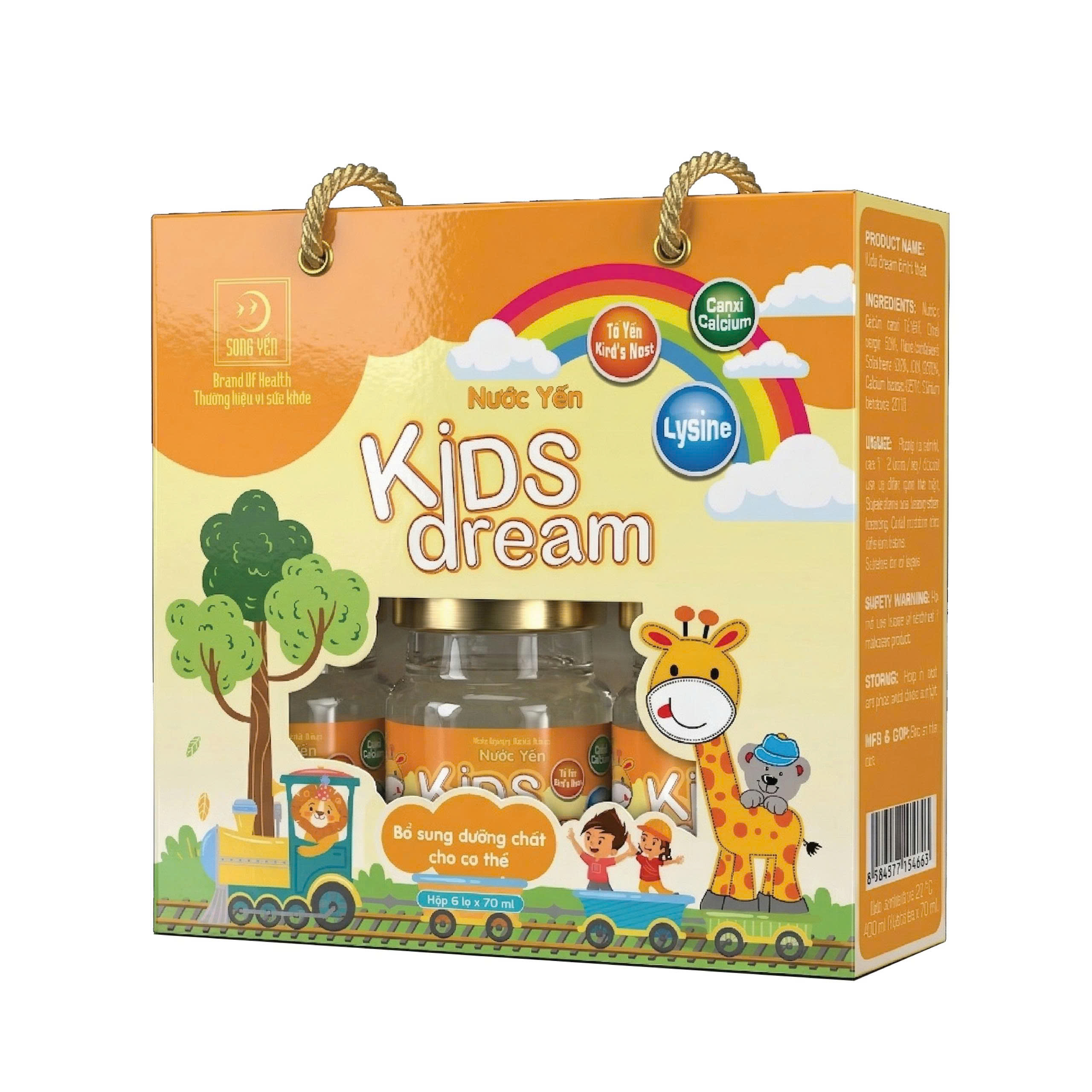 Nước Yến Kids Dream (Lysine) (Tổ yến chưng 15%) Hộp 6x70ml
